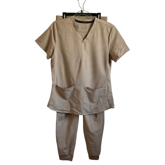 Fabletics Women’s Khaki Scrubs Set - Size Small Tall - Picture 1 of 14